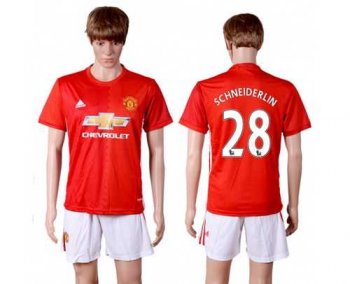 Manchester United #28 Schneiderlin Red Home Soccer Club Jersey