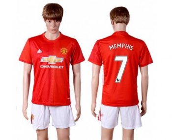 Manchester United #7 Memphis Red Home Soccer Club Jersey