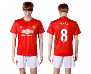 Manchester United #8 Mata Red Home Soccer Club Jersey