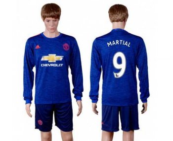 Manchester United #9 Martial Away Long Sleeves Soccer Club Jersey