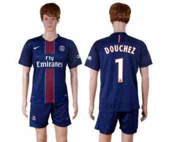 Paris Saint-Germain #1 Douchez Home Soccer Club Jersey