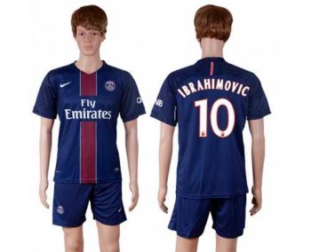 Paris Saint-Germain #10 Ibrahimovic Home Soccer Club Jersey