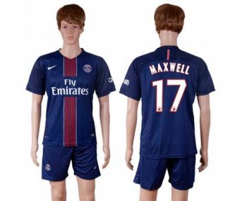 Paris Saint-Germain #17 Maxwell Home Soccer Club Jersey