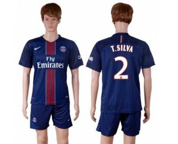 Paris Saint-Germain #2 T.Silva Home Soccer Club Jersey