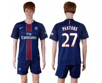 Paris Saint-Germain #27 Pastore Home Soccer Club Jersey