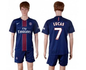 Paris Saint-Germain #7 Lucas Home Soccer Club Jersey