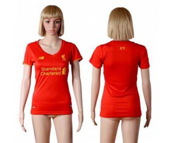 Women's Liverpool Blank Red Home Soccer Club Jersey