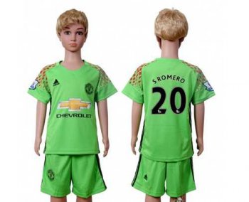 Manchester United #20 Sromero Green Kid Soccer Club Jersey