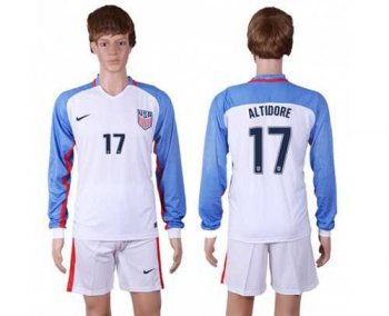 USA #17 Altidore Home Long Sleeves Soccer Country Jersey