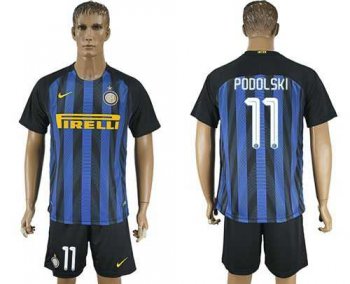 Inter Milan #11 Podolski Home Soccer Club Jersey