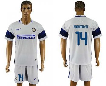 Inter Milan #14 Montoya White Away Soccer Club Jersey