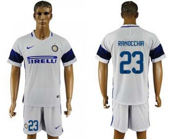 Inter Milan #23 Ranocchia White Away Soccer Club Jersey