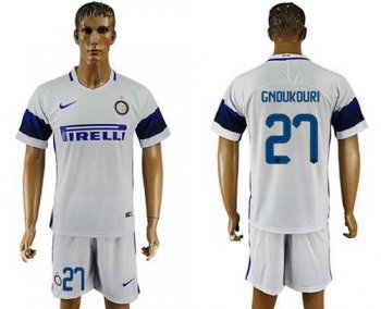 Inter Milan #27 Gnoukouri White Away Soccer Club Jersey