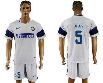 Inter Milan #5 Jesus White Away Soccer Club Jersey