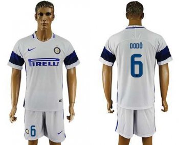 Inter Milan #6 Dodo White Away Soccer Club Jersey