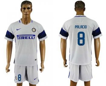 Inter Milan #8 Palacio White Away Soccer Club Jersey