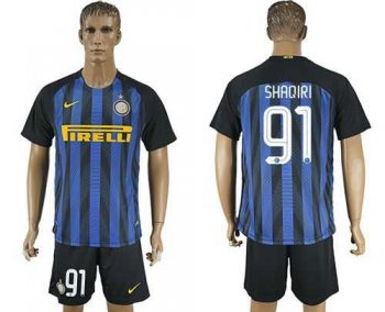 Inter Milan #91 Shaqiri Home Soccer Club Jersey