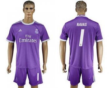 Real Madrid #1 Navas Away Soccer Club Jersey