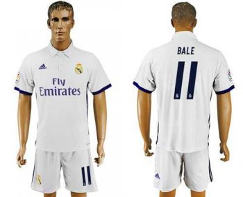 Real Madrid #11 Bale White Home Soccer Club Jersey