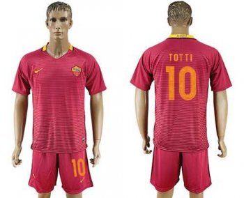 Roma #10 Totti Red Home Soccer Club Jersey