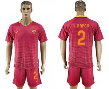 Roma #2 Y Mapou Red Home Soccer Club Jersey