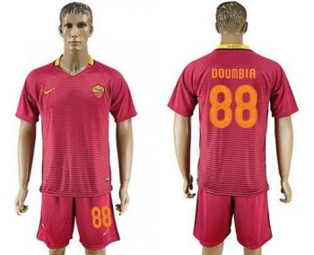 Roma #88 Doumbia Red Home Soccer Club Jersey