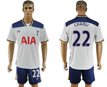 Tottenham Hotspur #22 Chadli White Home Soccer Club Jersey