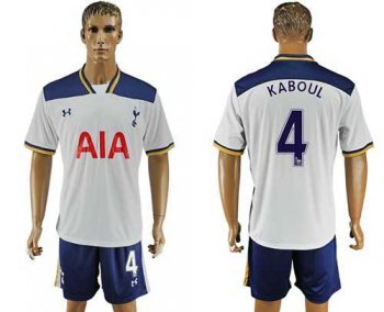 Tottenham Hotspur #4 Kaboul White Home Soccer Club Jersey