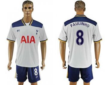 Tottenham Hotspur #8 Paulinho White Home Soccer Club Jersey