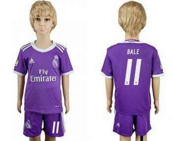 Real Madrid #11 Bale Away Kid Soccer Club Jersey