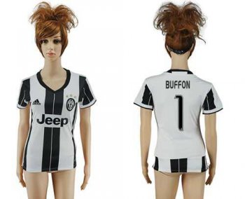 Women's Juventus #1 Buffon Home Soccer Club Jersey