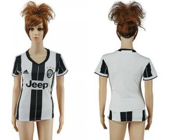 Women's Juventus Blank Home Soccer Club Jersey