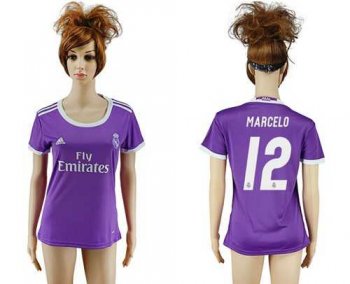 Women's Real Madrid #12 Marcelo Away Soccer Club Jersey