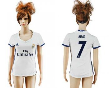 Women's Real Madrid #7 Rual Home Soccer Club Jersey