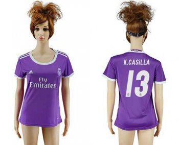 Women's Real Madrid #13 K.Casilla Away Soccer Club Jersey