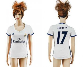 Women's Real Madrid #17 Lucas V. Home Soccer Club Jersey