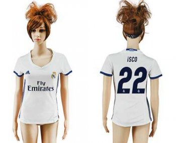 Women's Real Madrid #22 Isco Home Soccer Club Jersey