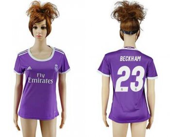 Women's Real Madrid #23 Beckham Away Soccer Club Jersey