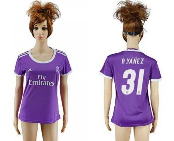 Women's Real Madrid #31 R.Yanez Away Soccer Club Jersey