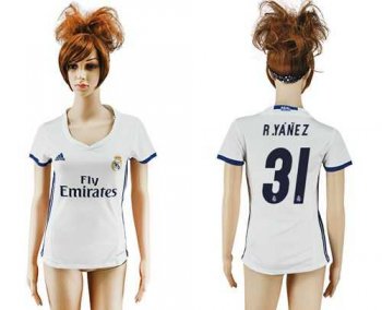 Women's Real Madrid #31 R.Yanez Home Soccer Club Jersey