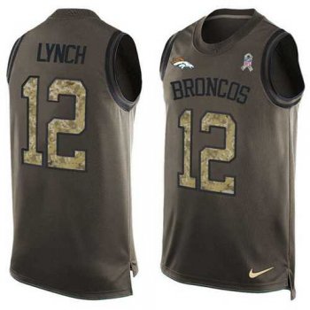 Nike Denver Broncos #12 Paxton Lynch Green Men's Stitched NFL Limited Salute To Service Tank Top Jersey