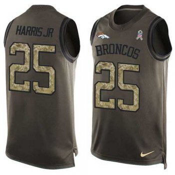 Nike Denver Broncos #25 Chris Harris Jr Green Men's Stitched NFL Limited Salute To Service Tank Top Jersey