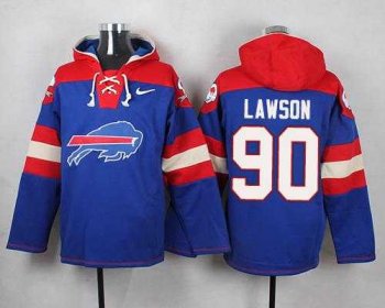 Nike Buffalo Bills #90 Shaq Lawson Royal Blue Player Pullover NFL Hoodie