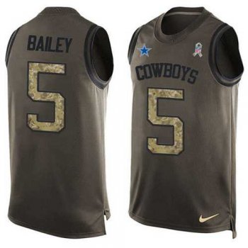 Nike Dallas Cowboys #5 Dan Bailey Green Men's Stitched NFL Limited Salute To Service Tank Top Jersey