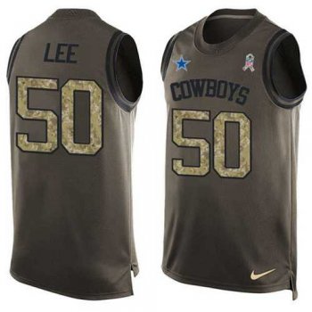 Nike Dallas Cowboys #50 Sean Lee Green Men's Stitched NFL Limited Salute To Service Tank Top Jersey