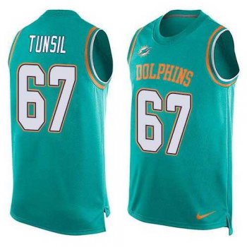 Nike Miami Dolphins #67 Laremy Tunsil Aqua Green Team Color Men's Stitched NFL Limited Tank Top Jersey