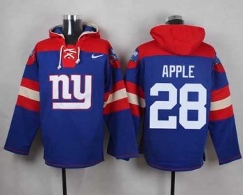 Nike New York Giants #28 Eli Apple Royal Blue Player Pullover NFL Hoodie