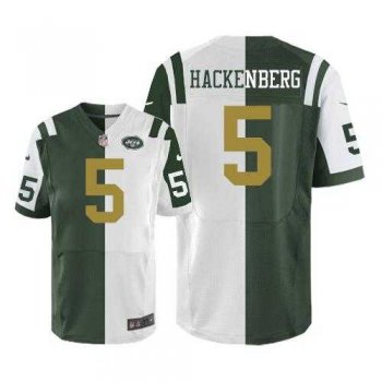 Nike New York Jets #5 Christian Hackenberg Green White Men's Stitched NFL Elite Split Jersey