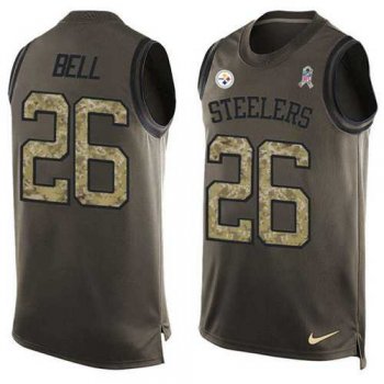 Nike Pittsburgh Steelers #26 Le'Veon Bell Green Men's Stitched NFL Limited Salute To Service Tank Top Jersey