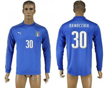 Italy #30 Ranocchia Blue Home Long Sleeves Soccer Country Jersey